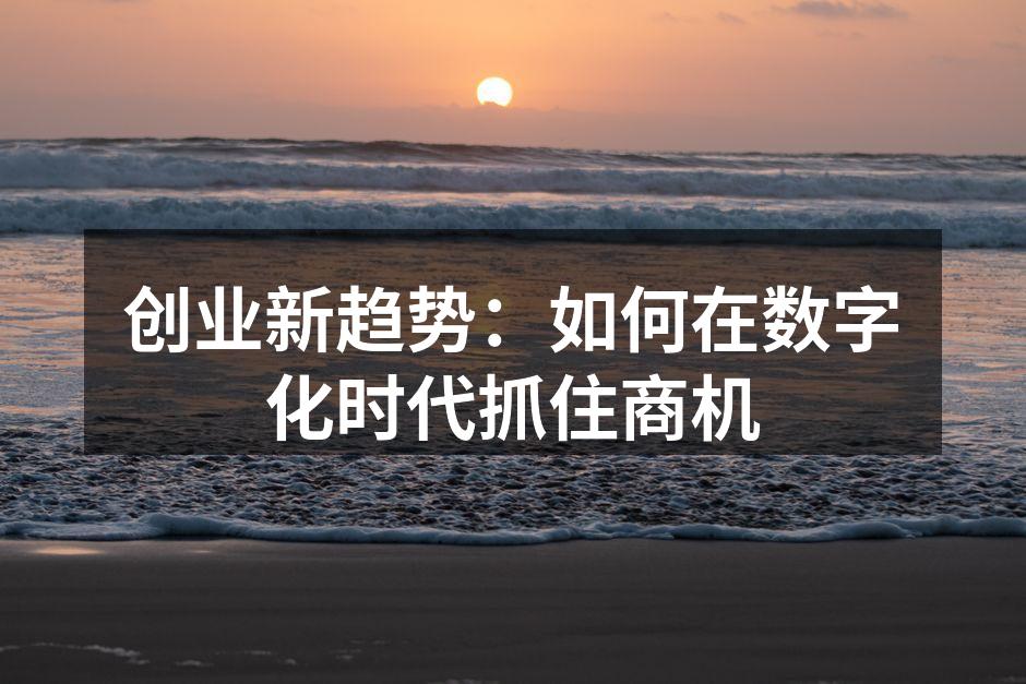 创业新趋势：如何在数字化时代抓住商机